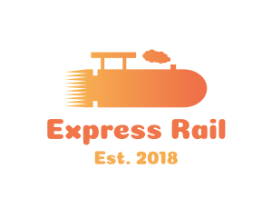 Orange Bullet Locomotive logo design