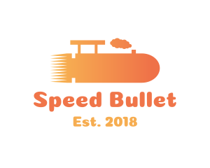 Bullet - Orange Bullet Locomotive logo design