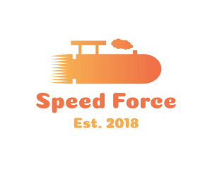 Orange Bullet Locomotive logo design