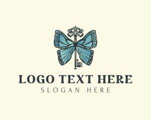 Key - Luxury Butterfly Key logo design