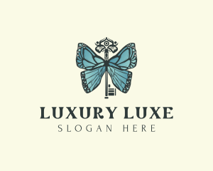 Luxury Butterfly Key  logo design