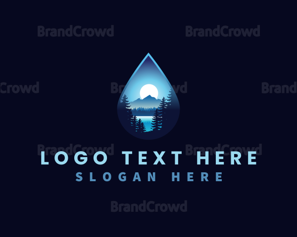 Water Drop Scenery Logo