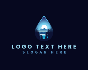 Hike - Water Drop Scenery logo design