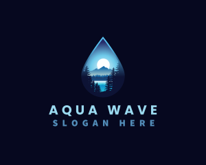 Water - Water Drop Scenery logo design