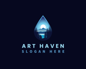 Water Drop Scenery logo design