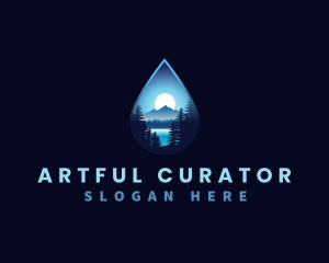 Water Drop Scenery logo design