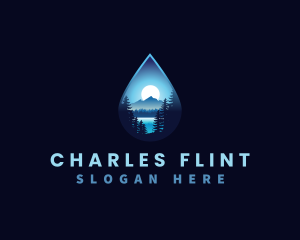 Water Drop Scenery logo design