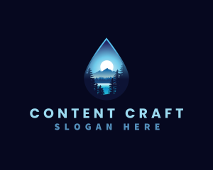 Water Drop Scenery logo design