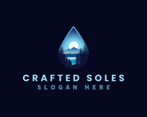 Water Drop Scenery logo design