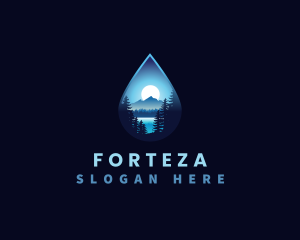 Water Drop Scenery logo design