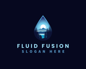 Water Drop Scenery logo design