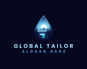 Water Drop Scenery logo design