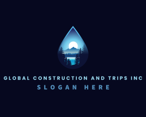 Camp - Water Drop Scenery logo design
