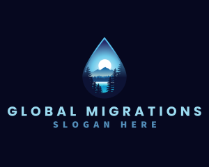 Water Drop Scenery logo design