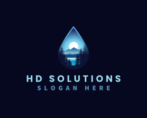 Water Drop Scenery logo design