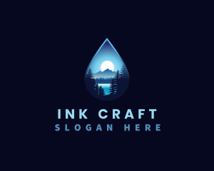 Water Drop Scenery logo design