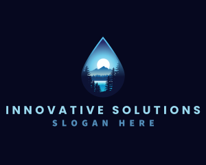 Water Drop Scenery logo design