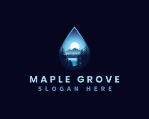 Water Drop Scenery logo design