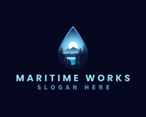 Water Drop Scenery logo design