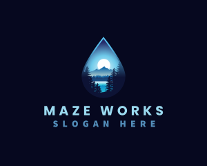 Water Drop Scenery logo design