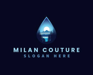 Water Drop Scenery logo design