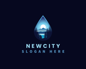 Water Drop Scenery logo design