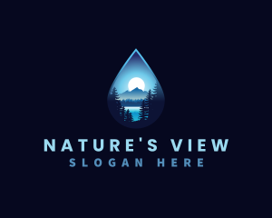 Scenery - Water Drop Scenery logo design