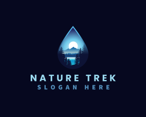 Hike - Water Drop Scenery logo design