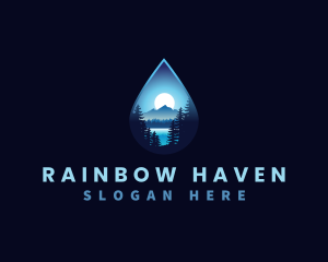 Water Drop Scenery logo design