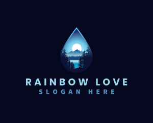 Water Drop Scenery logo design