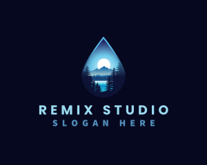 Water Drop Scenery logo design