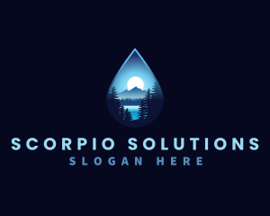 Water Drop Scenery logo design