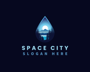 Water Drop Scenery logo design