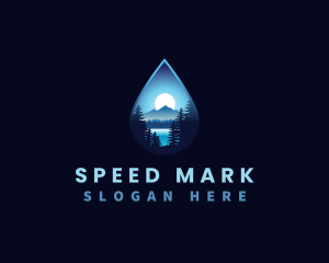 Water Drop Scenery logo design