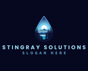 Water Drop Scenery logo design