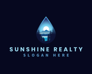 Water Drop Scenery logo design