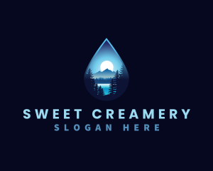 Water Drop Scenery logo design