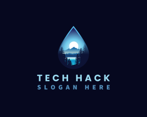 Water Drop Scenery logo design