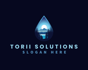 Water Drop Scenery logo design