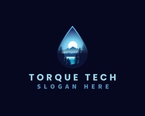 Water Drop Scenery logo design