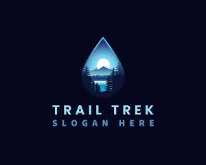 Hike - Water Drop Scenery logo design