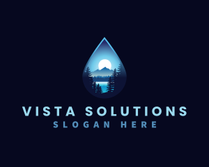 Water Drop Scenery logo design