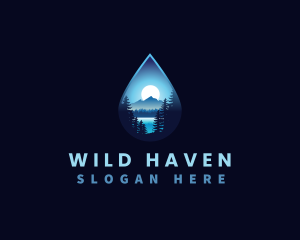 Water Drop Scenery logo design