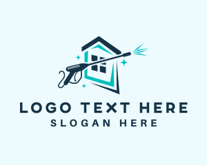 House - House Cleaning Wash logo design