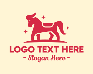 Farm Animal - Star Horse Pony logo design