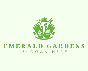 Flower Gardening Gloves logo design