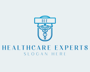 Pharmaceutical Caduceus Healthcare logo design