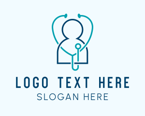 Healthcare Clinic Stethoscope logo design