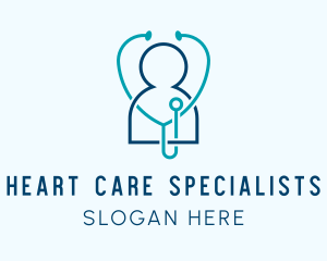 Cardiologist - Healthcare Clinic Stethoscope logo design
