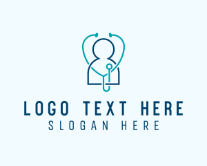 Healthcare Clinic Stethoscope logo design